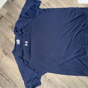 Under Armour Navy Short Sleeve Athletic Tee with White Logo